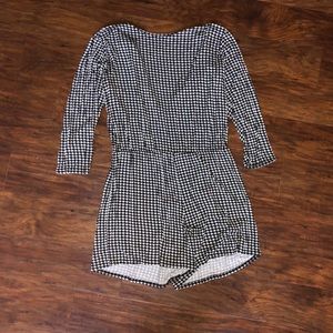 Boohoo romper with “It Girl” pattern